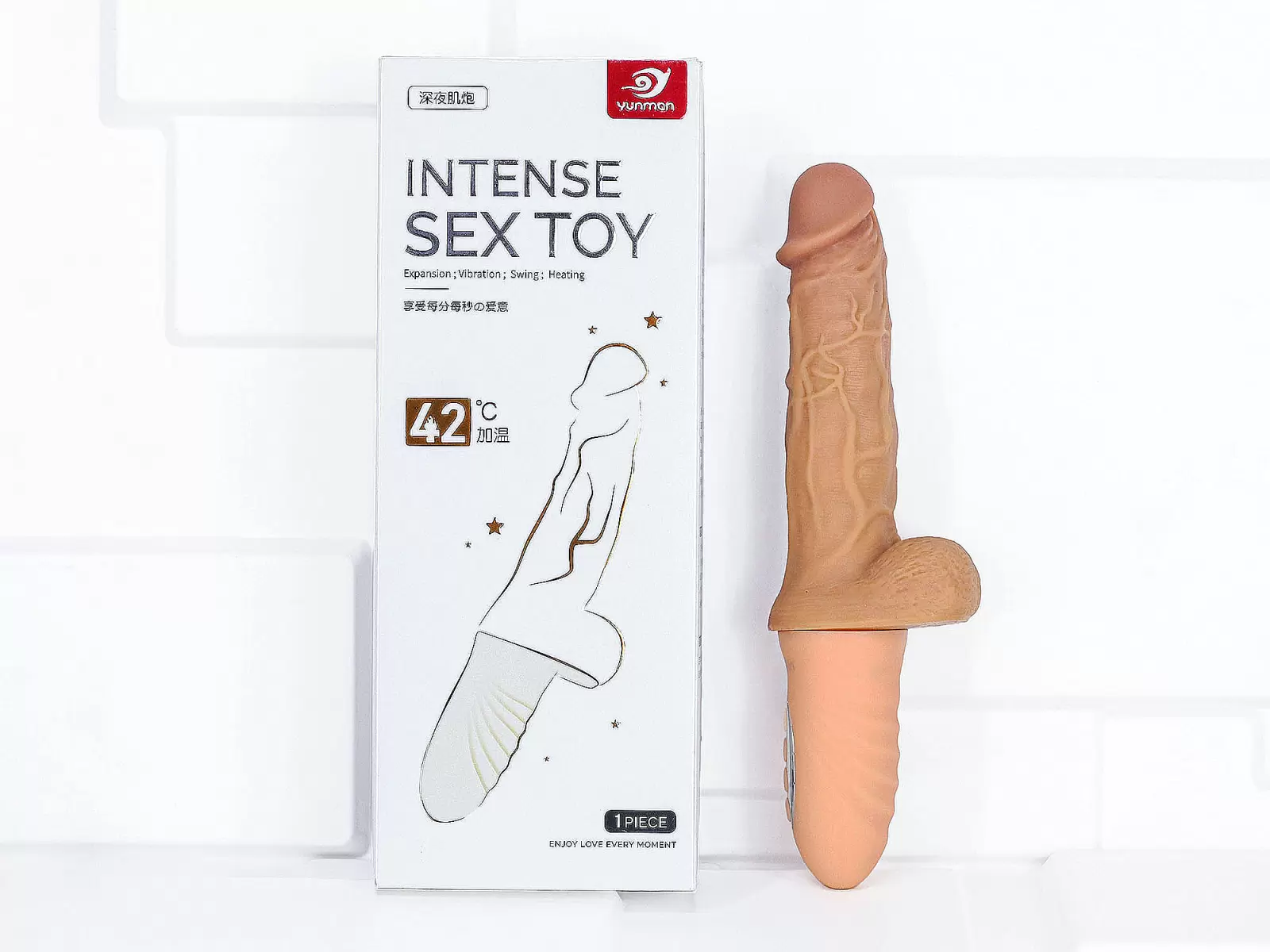 Dương vật giả Intense rung thụt, phát nhiệt 42 độ